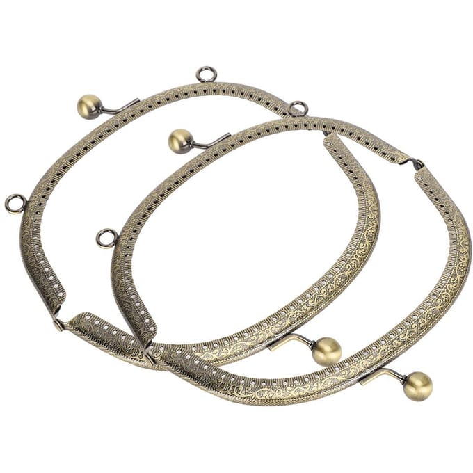 2 stuks Portemonnee Beugel Frame Sluiting voor DIY Muntzak Handvat Naaien Knutsels Accessoires gray