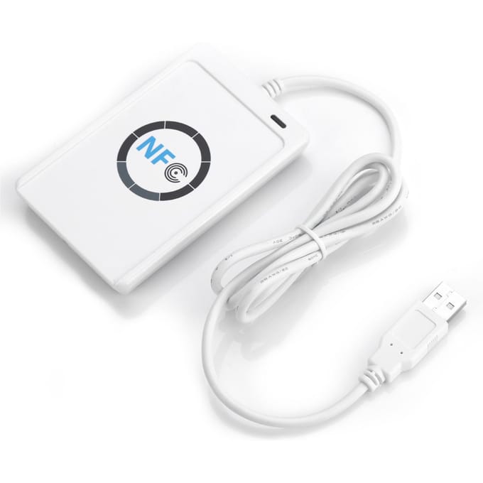 NFC RFID Lezer Schrijver ACR122U ISO 14443A B Gratis Software in Wit white