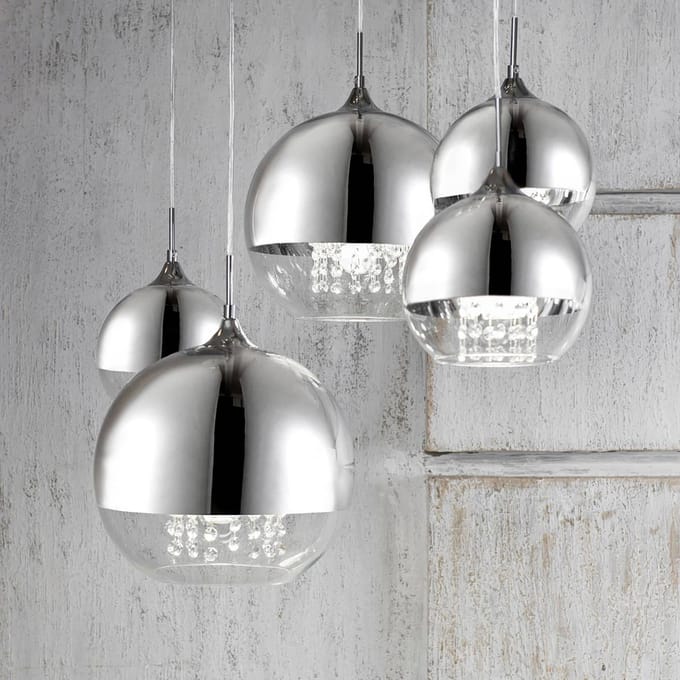 Maytoni Fermi hanglamp 5-lamps m. kristalbezetting