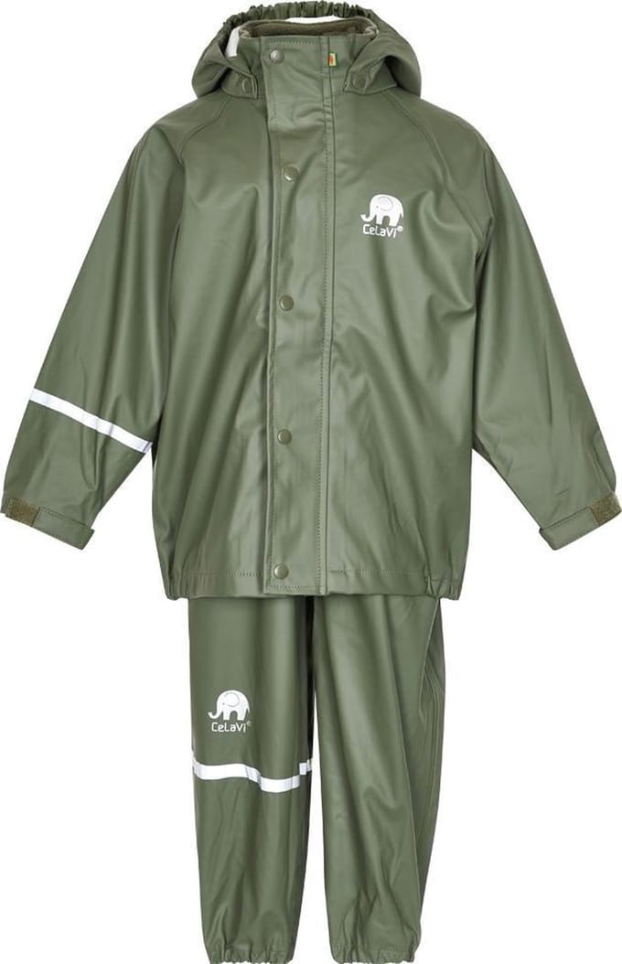 CeLavi Regenpak kinderen - Donker groen - maat 80 (80-86cm)