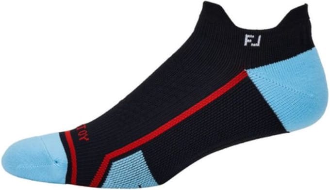 Footjoy Heren Golfsokken Tech D.R.Y. Roll Tab Navy Blauw Rood 39-46