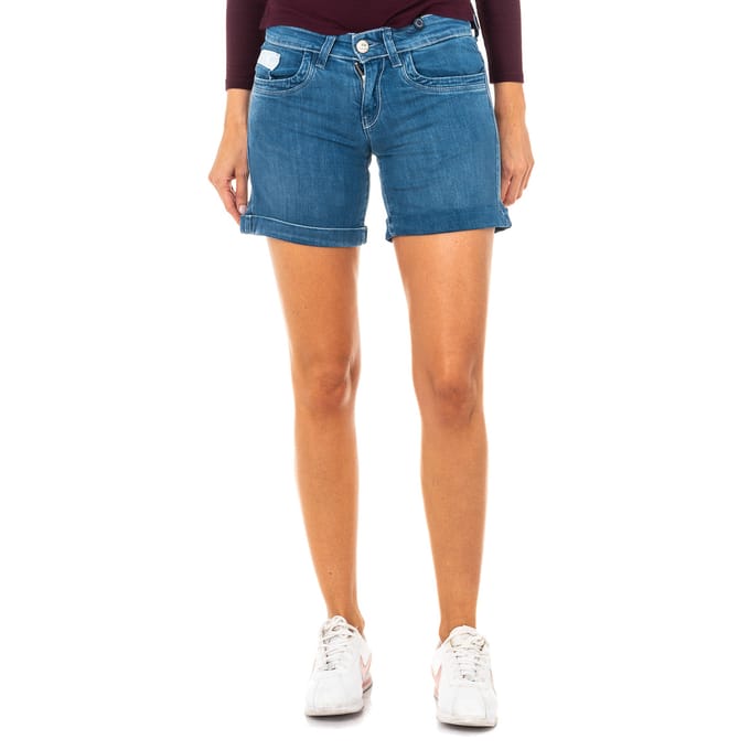 Dames denim shorts met zoom en riemlussen LWB002