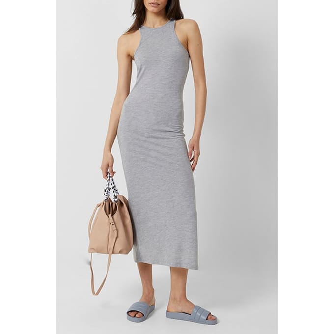 French Connection Solid Mead Racer Bodycon Dress Black Größe: XL | Midikleider Outlet | Damen | Schwarz