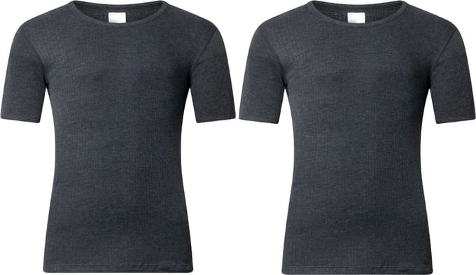 Gentlemen - 2 heren thermo T-shirts - korte mouw - antraciet - maat S