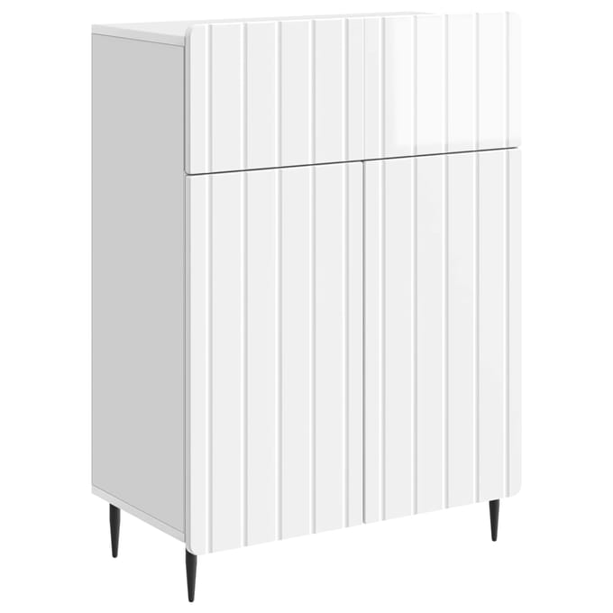 vidaXL - Dressoir - Hoogglans - Wit - 66 - x - 34,5 - x - 92 - cm - Bewerkt - hout