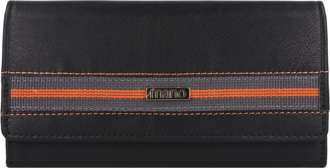 mano Don Leonardo Portemonnee RFID Leer 18 cm - Dames - Horizontaal - schwarz