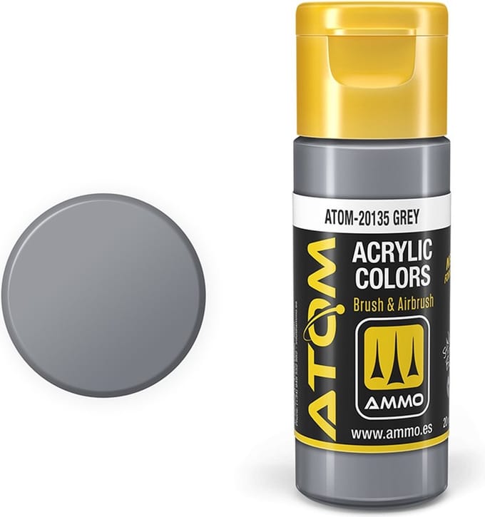 AMMO by Mig Jimenez Hobbyverf Acrylverf - MIG 20135 ATOM - Grey - Acryl - 20ml Verf flesje - 20 ml