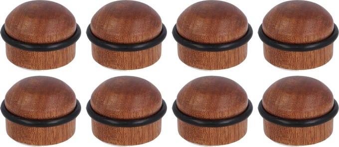 AMIG Deurstopper/deurbuffer - 8x - D35mm - inclusief schroeven - hout