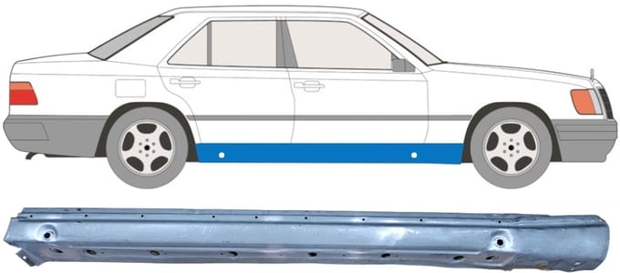 Volledige dorpel voor Mercedes E-Class W124 1984-1996 / Rechts