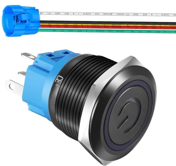 Vergrendelbare Drukknopschakelaar 22mm met LED Indicator voor Waterdichte Toepassingen 110V-220V