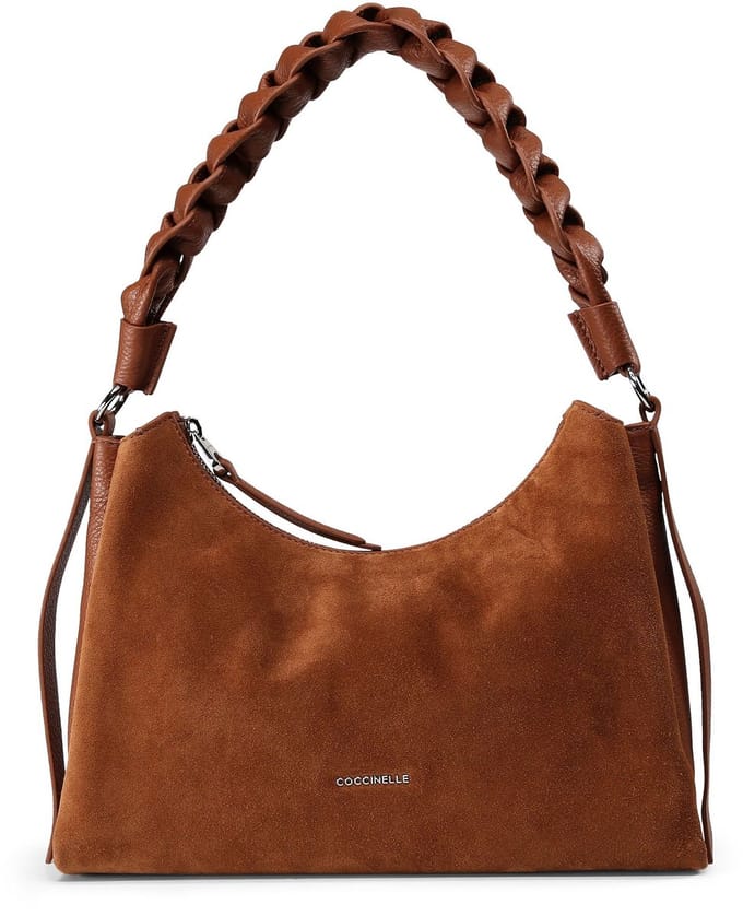 COCCINELLE Leren schoudertas Suede Bimaterial Shoulderbag Cognac / Cognac Lichtbruin