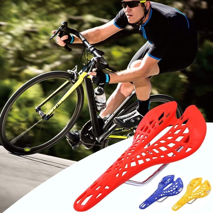 Fietszadel Super Light - MTB Zitje - Comfortabel Fietsen - Hol Uit Ontwerp - 300 Gram - Wit
