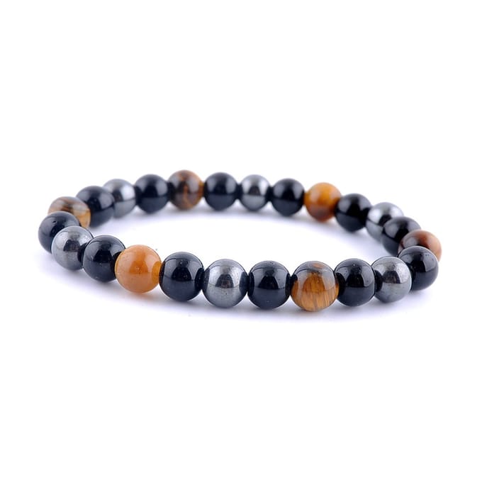 Kralen Armband Natuursteen 8mm Zwart Bruin Grijs