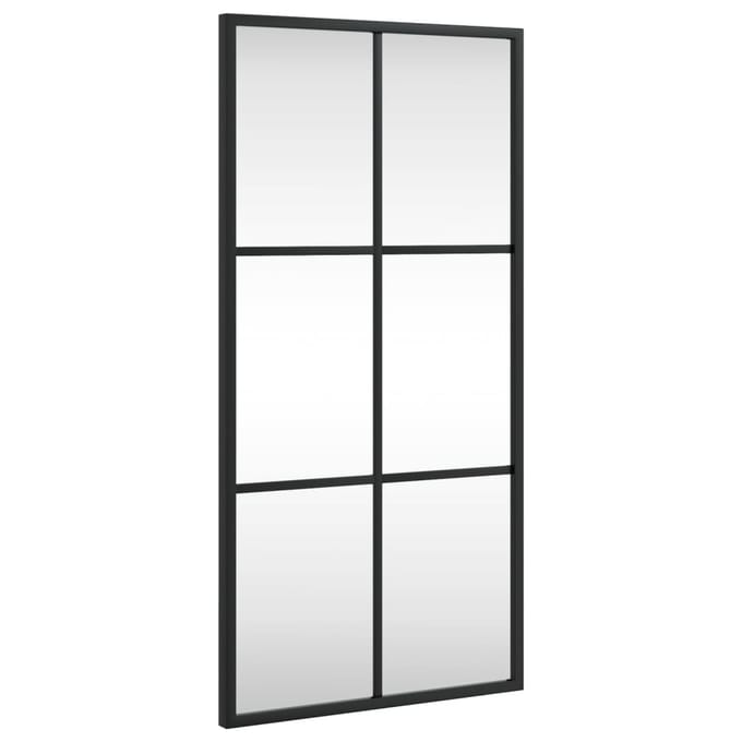 vidaXL - Wandspiegel - rechthoekig - 30x60 - cm - ijzer - zwart