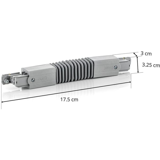 GLOBAL Flexibele verbinder HV-stroomrail Noa, grijs