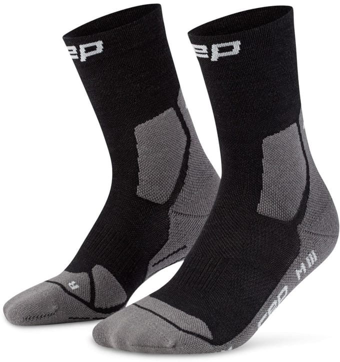 CEP Hiking Light Merino Mid-Cut Compressie - Zwart/Grijs - Dames (37-40)
