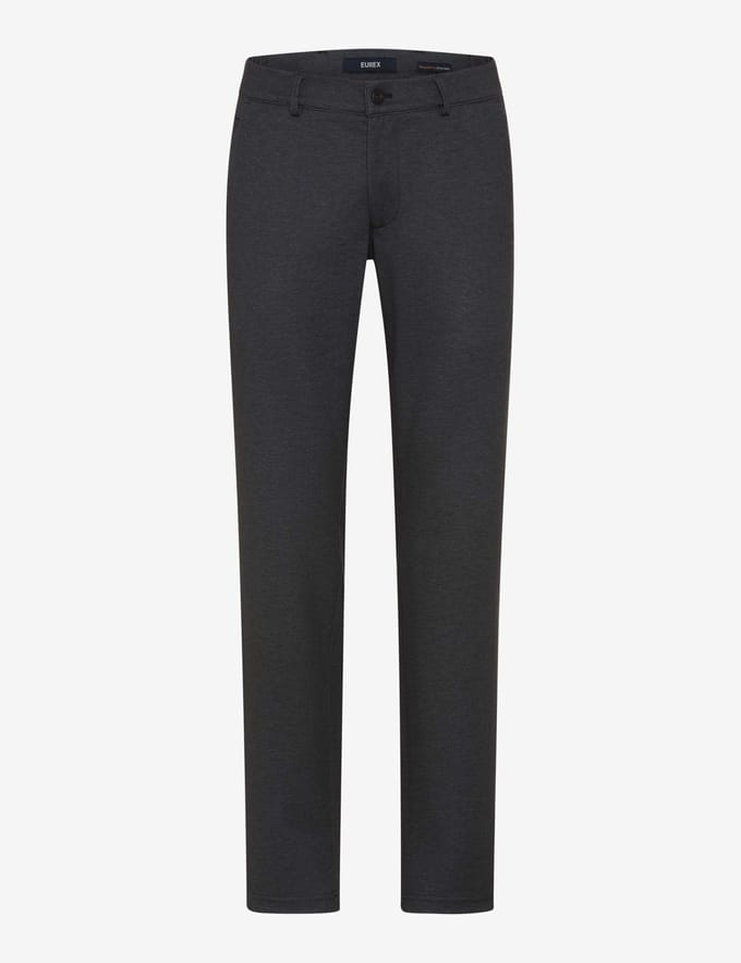 Eurex Heren Flatfrontbroek  Style THILO GRAPHITE, donkergrijs, maat 50