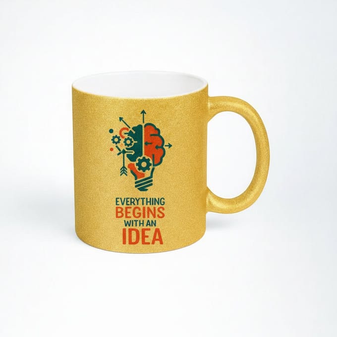 Gouden Mok "Everything Begins with an Idea" - Creatieve Koffiemok