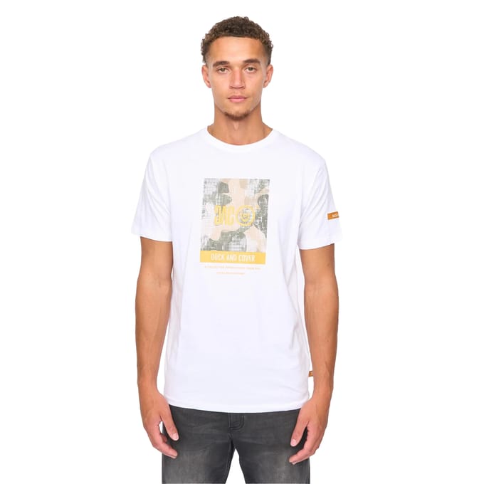 Duck and Cover Heren Camostack T-Shirt (Wit)