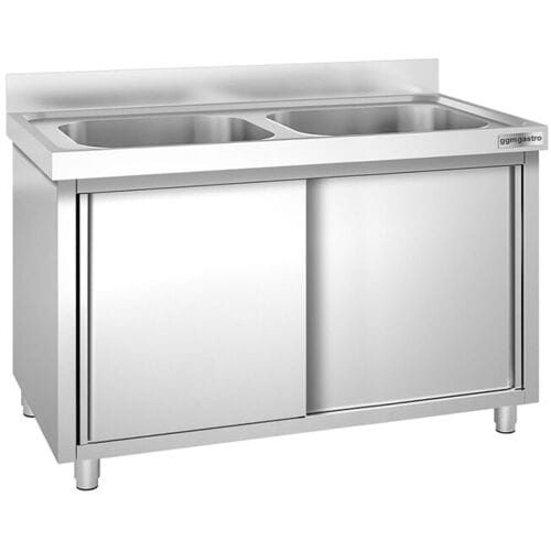 GGM Gastro Spülschrank PREMIUM - 1600x700mm - mit 2 Becken mittig