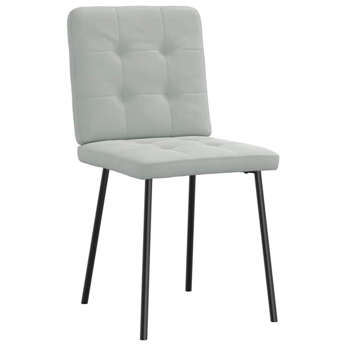 vidaXL - Eetkamerstoelen - 6 - st - fluweel - lichtgrijs
