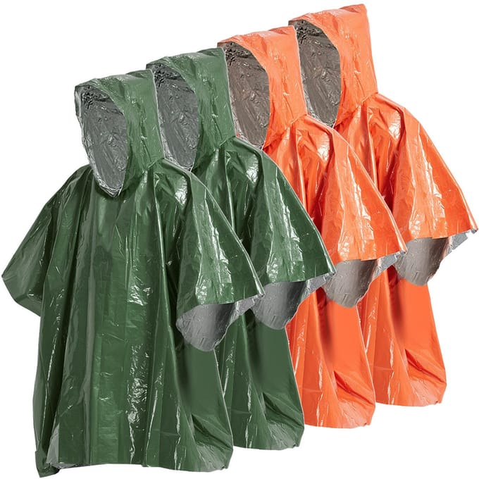 4-pack noodregenponcho thermische dekenponcho weerbestendige outdoor survival-kampeeruitrusting