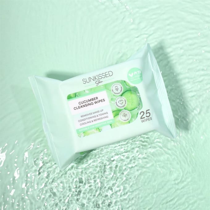 Sunkissed | Skin Cucumber Cleansing Wipes - 25stuks - Vegan