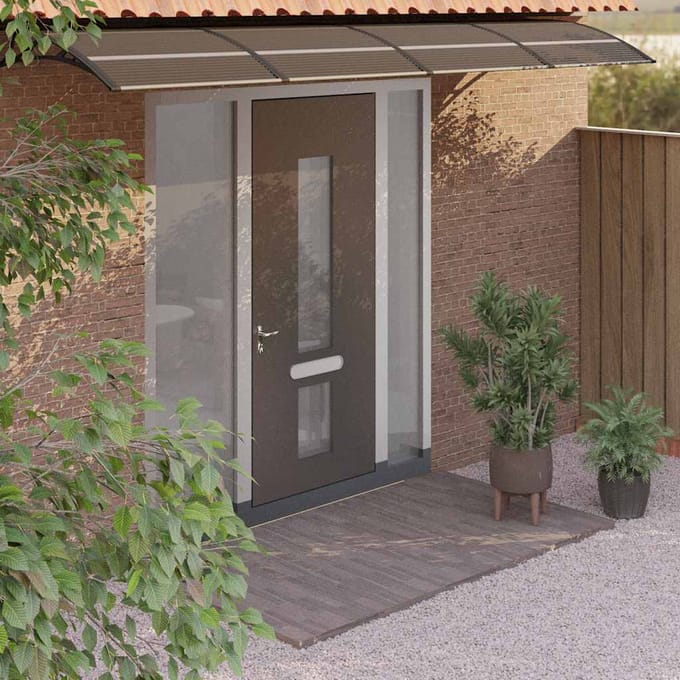 Vidaxl Luifel Boven Deur, Zwart, 350X75 Cm, Polycarbonaat