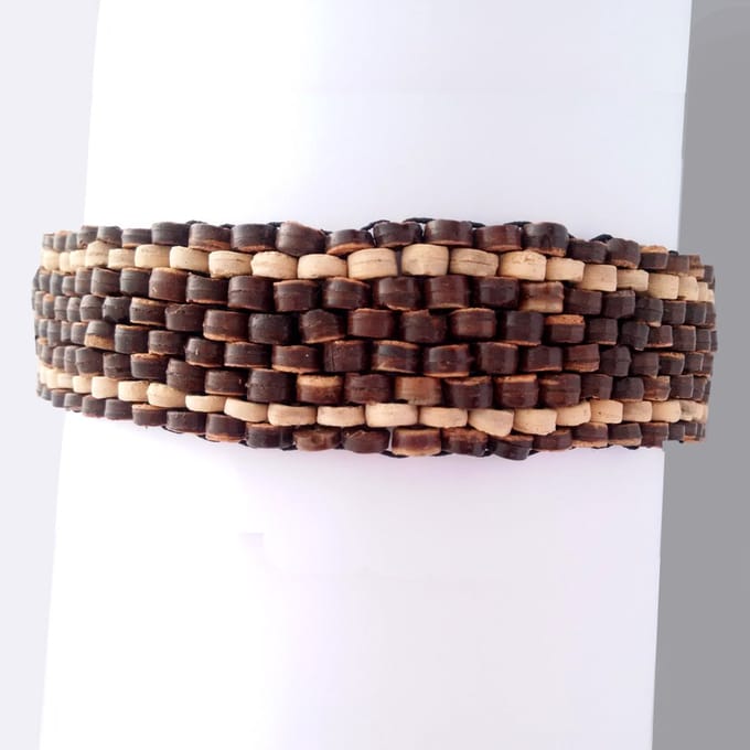 CocoReef Wide Choker of Haarband - Bruin/Crème #