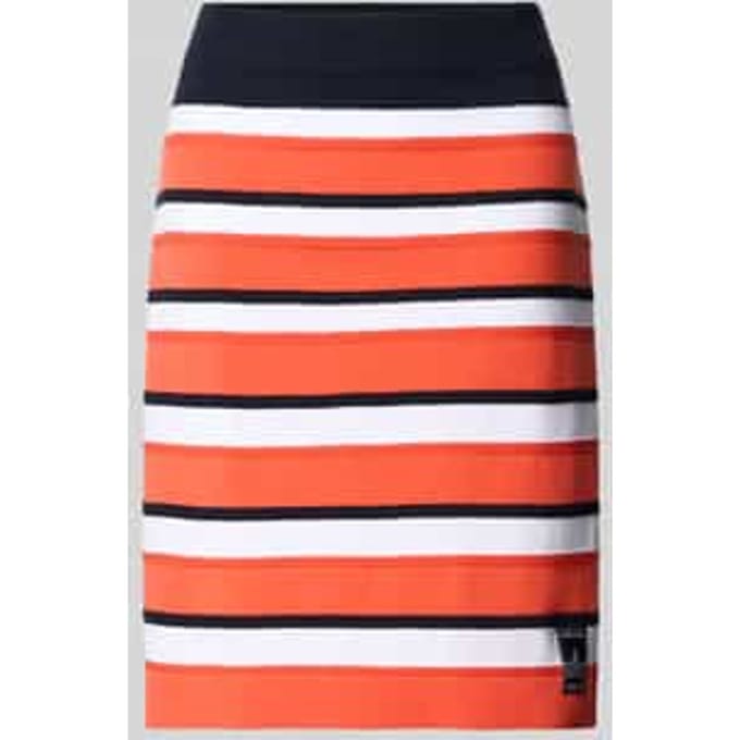 Kniellange rok van lyocellmix met logopatch