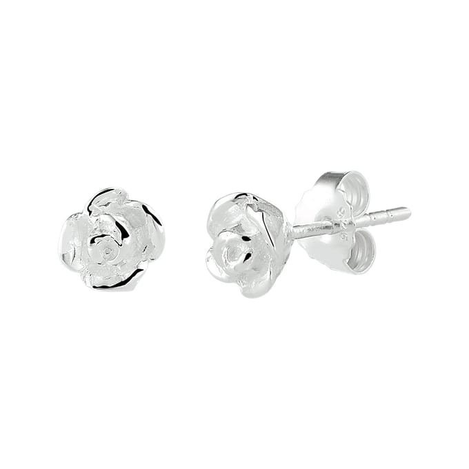 Glams oorknoppen roos - 6.5 mm - Zilver