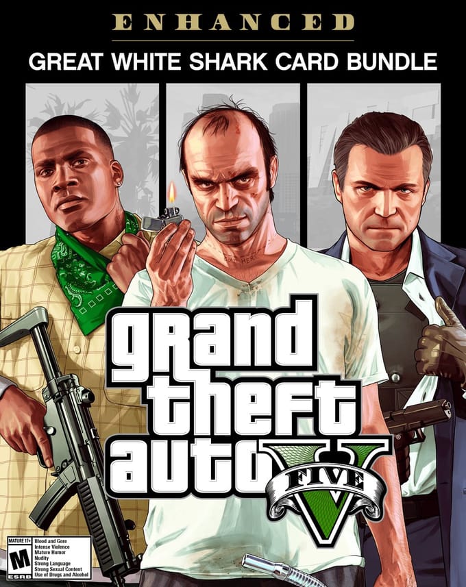 Grand Theft Auto V Enhanced & Great White Shark Card bundel - Windows Download