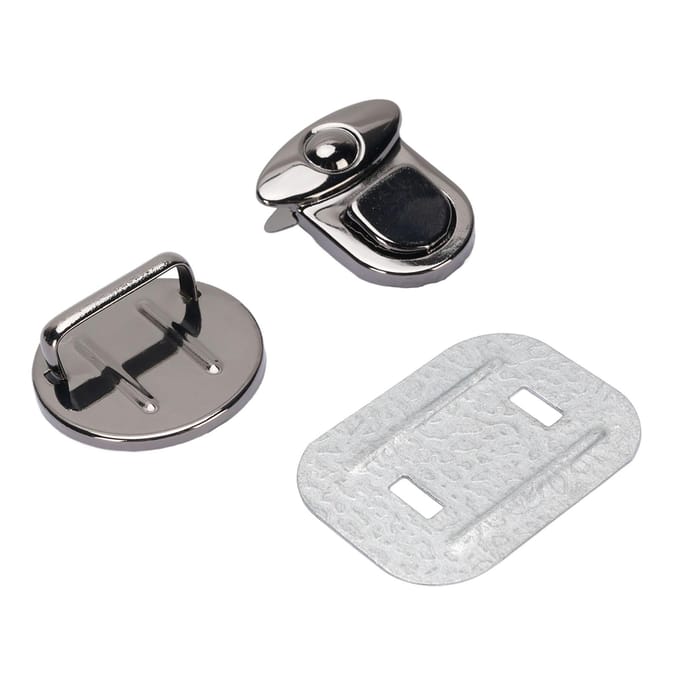 10 Sets Druksluiting Zilver Zwart 25mm Breed Eendenbekslot met 30x39mm Basisplaat voor gray