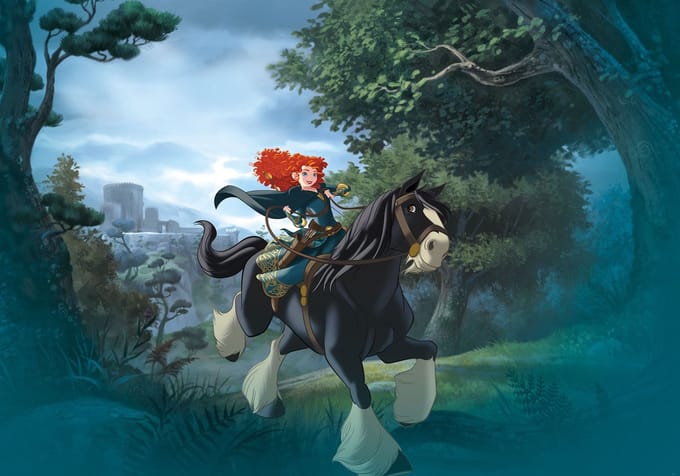 Fotobehang Merida Riding - Meerkleurig - 2,80m X 400cm