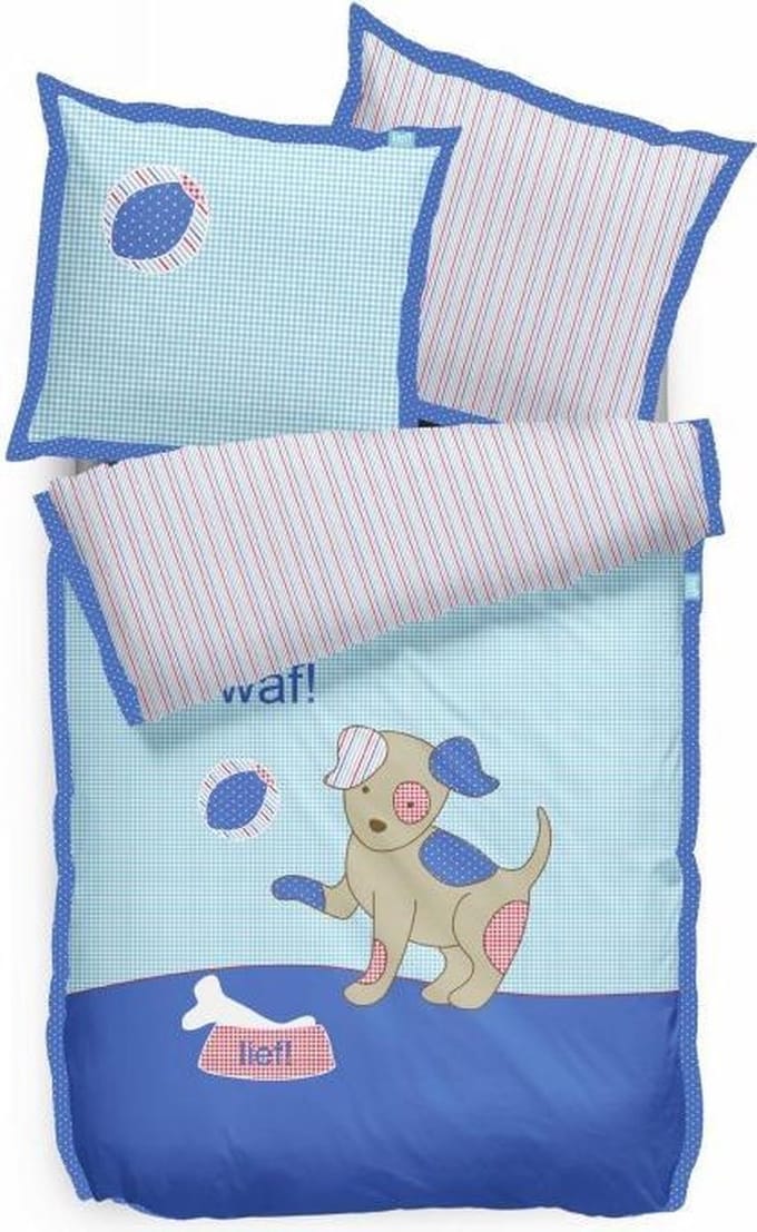 LIEF! Dekbedovertrek Puppy - Eenpersoons - 140x200 cm - Blauw