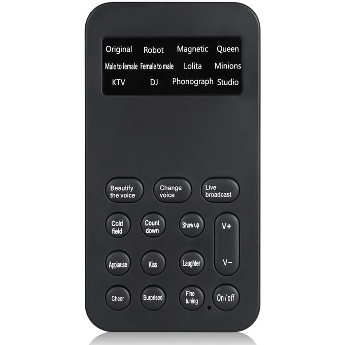 Mini Voice Changer Geluidseffecten Machine Audiokaart Geluidswisselaar Plug & Play 8 geluidseffecten voor zwart