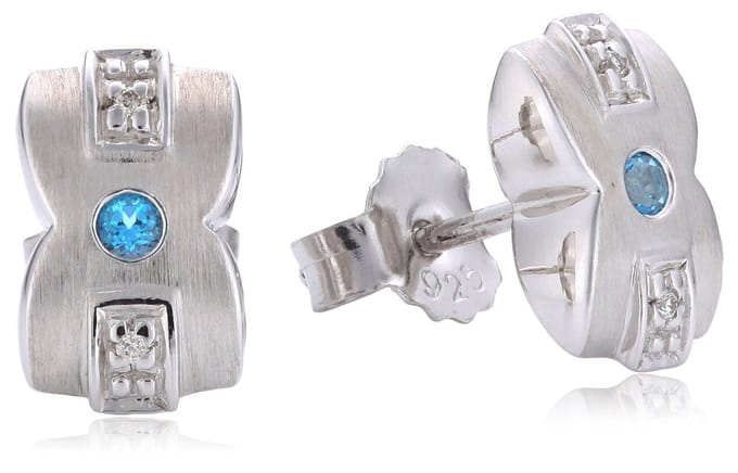 Orphelia Oorbel Diamond & Kleursteen Sterling Zilver 925