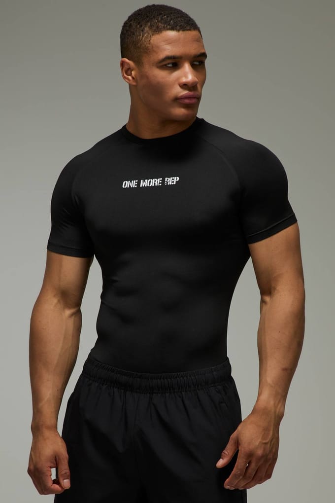 One More Rep Muscle Fit T-shirt | Black | Size Small