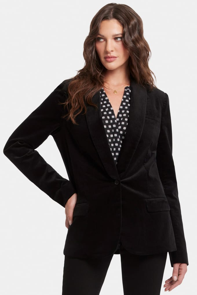 Tuxedo Jacket Velours Zwart | Zwart
