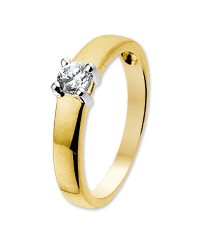 The Jewelry Collection Ring Zirkonia - Goud