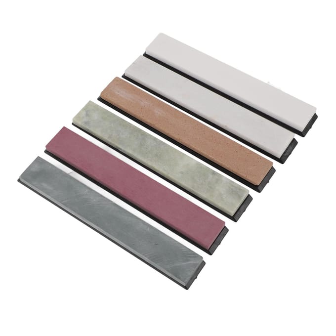 6PCS Messenslijpsteen Set 1000 3000 5000 6000 8000 10000 Korrels Dubbelzijdig Professioneel gray