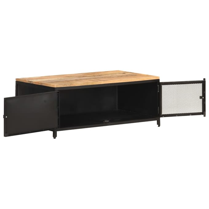 vidaXL - Salontafel - 90x50x37 - cm - massief - ruw - mangohout