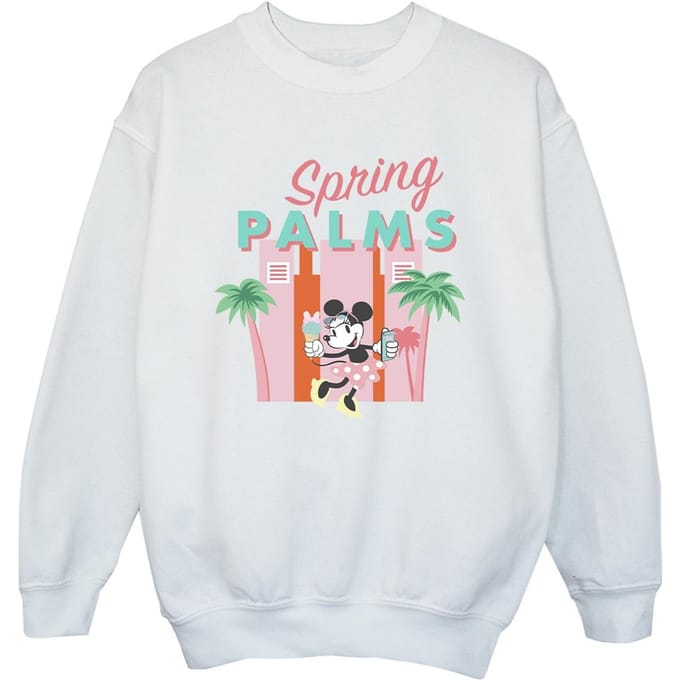 Disney Jongens Minnie Mouse Lentepalmen Sweatshirt (Wit)