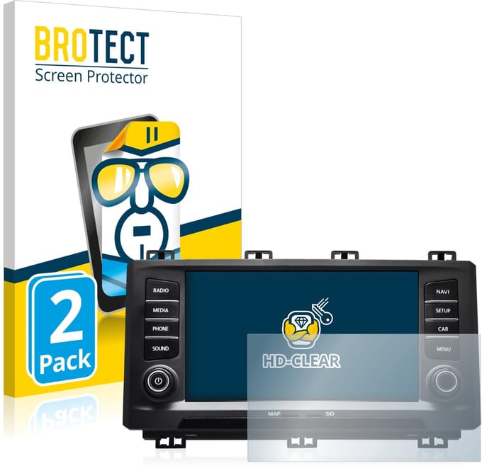 BROTECT - Screenprotector voor Seat Ateca 2017 - Folie Beschermfolie transparant 2 Stuks