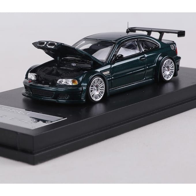 Mj Model 1:64 M3 E46 Gtr Legering Modelauto Kan De Motorkap Openen black
