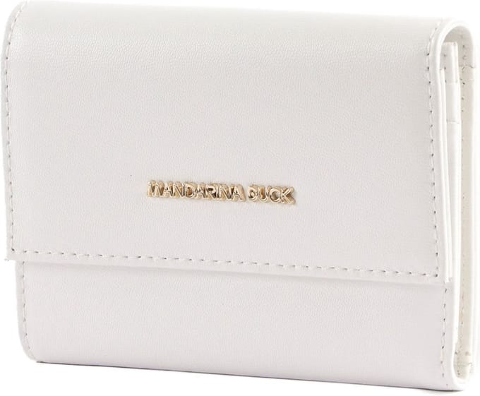 MANDARINA DUCK Leren Portemonnee Kaarthoes Luna Card Holder Optical White Wit