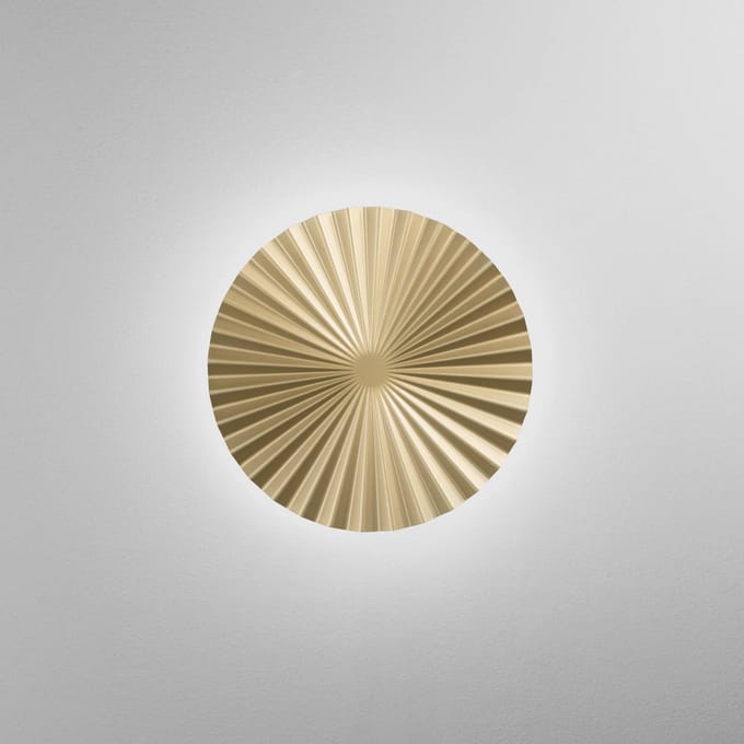 Luce Ambiente Design LED wandlamp Anadara, goudkleurig, Ø 50 cm, metaal, CCT