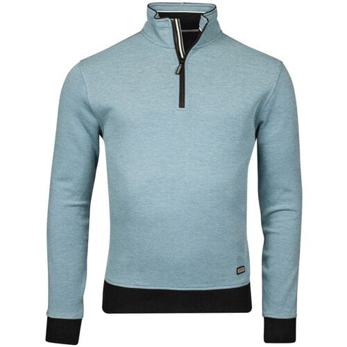 Baileys Trui Sweatshirt Half Zip 2-Tone Oxford Doubleface Jacquard Interlock Steel Blue / male