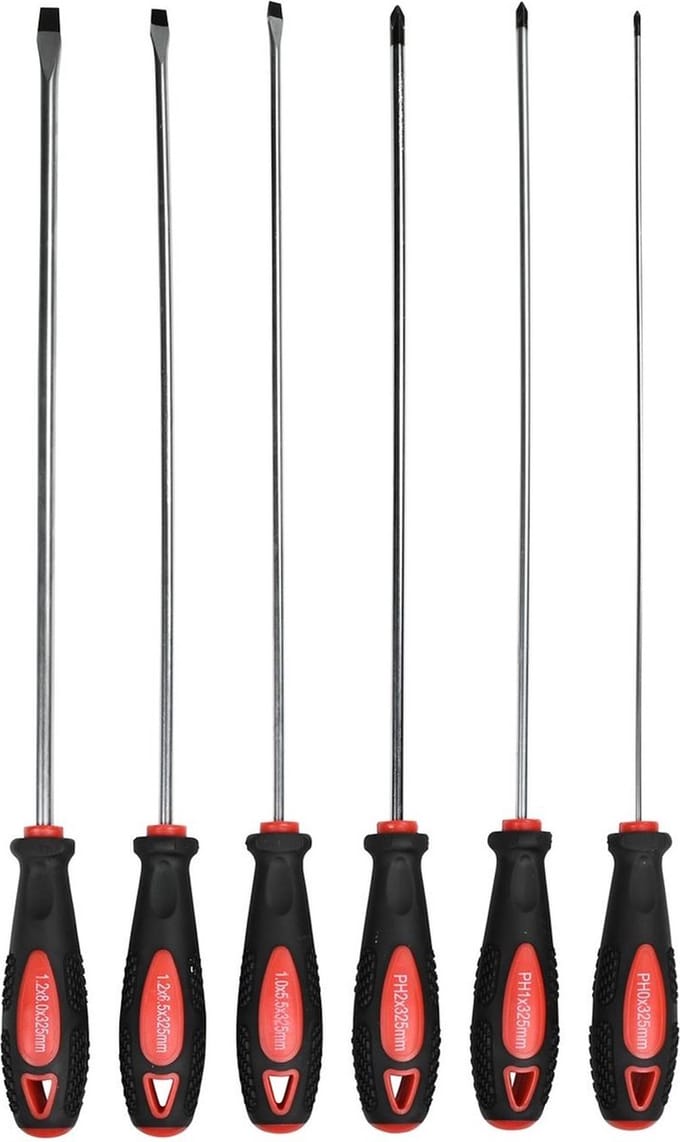 012388 Schroevendraaier set 6 dlg lang