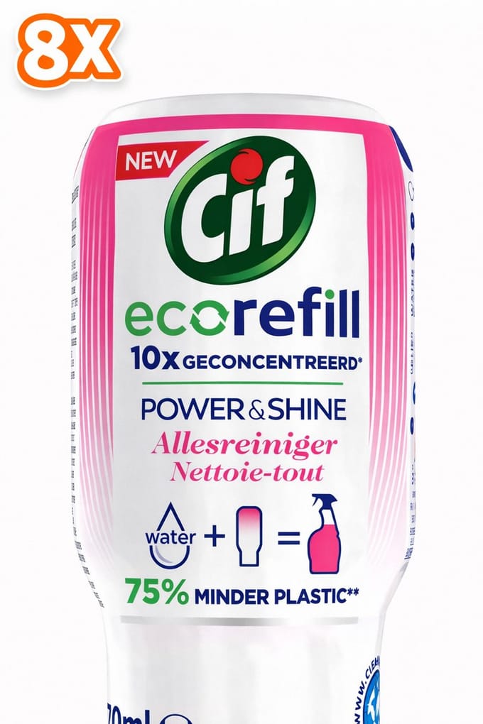 8 x Cif Power & Shine Ecorefill Capsule Allesreiniger 70 ml